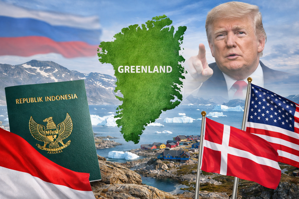 Ilustrasi Greenland di tengah isu geopolitik global dengan penegasan Kemlu RI bahwa tidak ada WNI yang tinggal di wilayah tersebut.