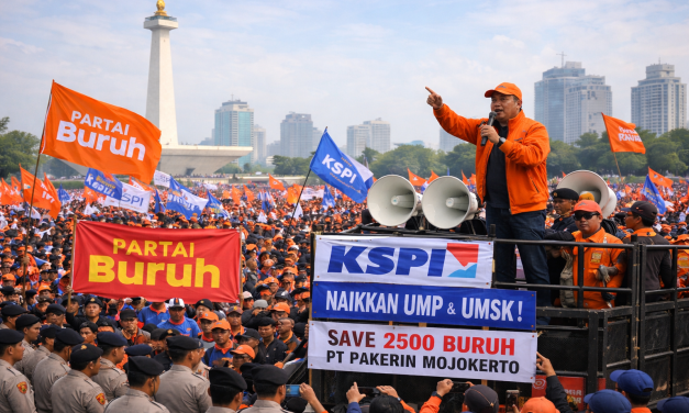 Aksi Buruh di Jakarta Desak Revisi Upah dan Perlindungan Kerja