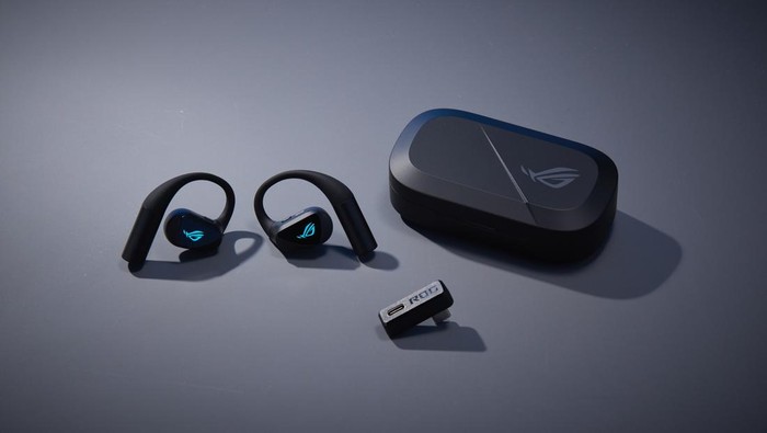 ROG Cetra Open Wireless earbuds gaming dengan desain open-ear dan konektivitas nirkabel
