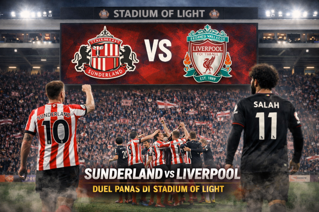 Suasana laga Sunderland vs Liverpool di Stadium of Light.