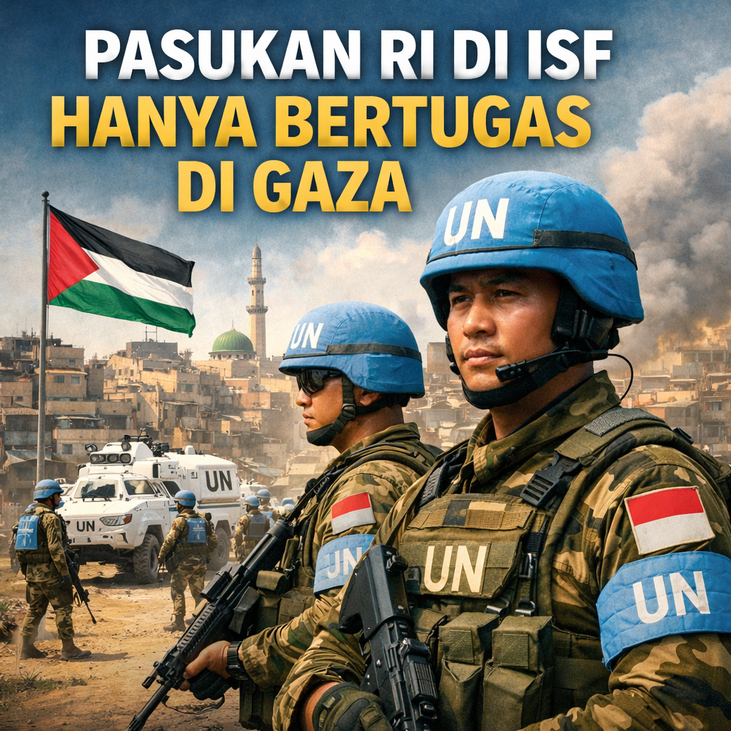 Ilustrasi pasukan RI dalam misi ISF di Gaza.