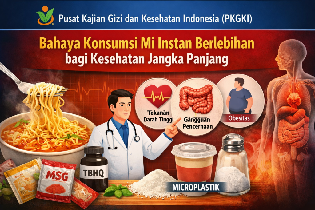 Ilustrasi bahaya konsumsi mi instan berlebihan terhadap kesehatan tubuh