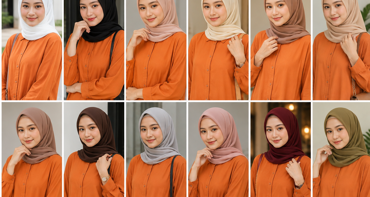 Baju Orange Cocok dengan Jilbab Warna Apa? Ini 12 Kombinasi yang Stylish dan Elegan